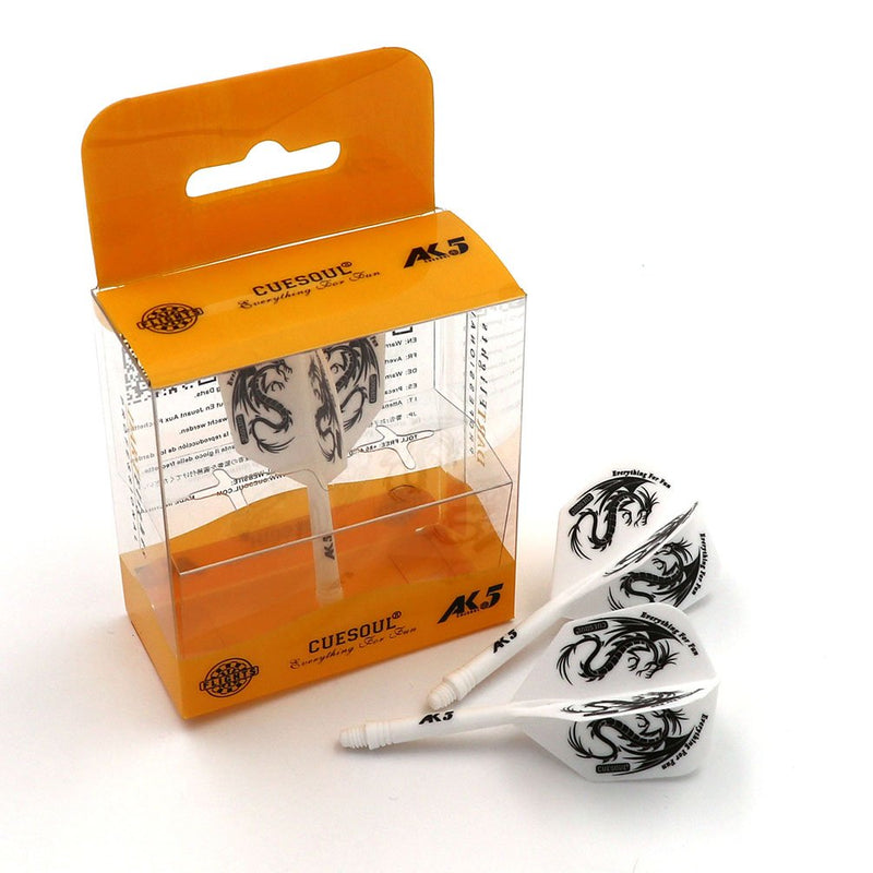 CUESOUL ROST Integrated Dart Shaft and Flights Standard Shape/Pear Shape/Big Wing Shape Shaft Length 28mm-Big Wing Shape-White Dragon - BeesActive Australia