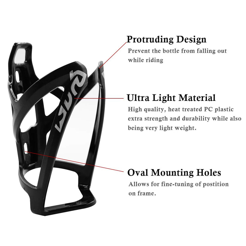 2-Pack Bike Water Bottle Cage Bicycle Water Bottle Holder Lightweight & Strong Bicyle Mount for Road & Mountain Bikes with Screws Spanner 2-PACK(Black) - BeesActive Australia