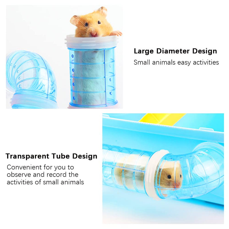 2 Hamster Tubes Kits, DIY Hamster Tunnel Adventure External Pipe, Transparent Connection Track Rat Toy Hamster Cage Accessories for Hamster Mouse Small Animals Sports Expand Space - BeesActive Australia