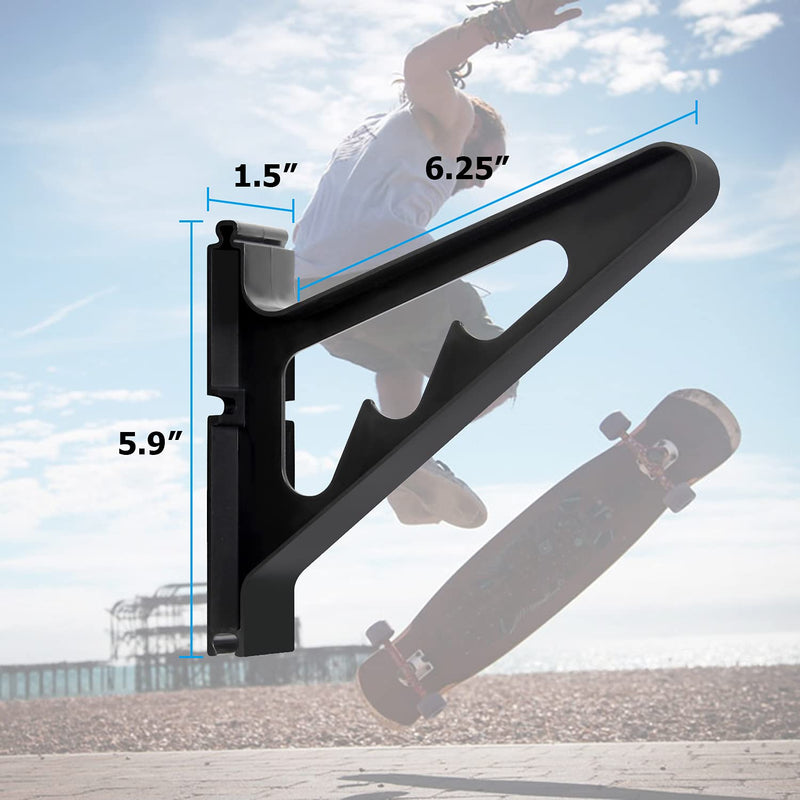 MIND&ACTION Skateboard Wall Mount Rack Board Display Wall Holder,Adjustable Storage Layers Space Saving Design,Versatile Wall Rack for Longboards Scooters Snowboards Skis 1 Board - BeesActive Australia