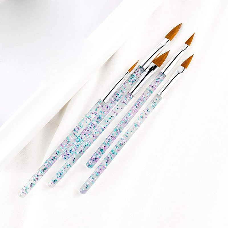 YesLady Nail Art Painting Liner Acrylic Brush UV Gel 3D Carved Powder DIY Manicure Pen Kit Set 5 PCS For Starter - BeesActive Australia