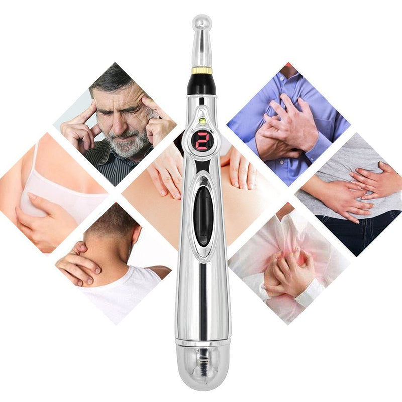 Electronic Acupuncture Pen with 3 Different Heads, Electric Meridian Energy Body Massager Pain Relief Therapy Instrument - BeesActive Australia