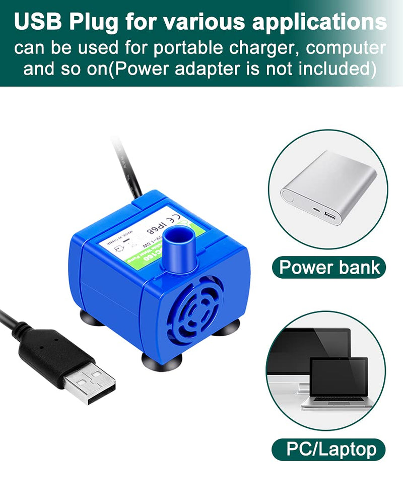 Cat Water Fountain Pump,Pet Fountain Pump Replacement Pump DR-DC160 Motor for 360°Stainless Steel Cat Fountain and Cupcake Ceramic Cat Drinking Fountain Blue - BeesActive Australia