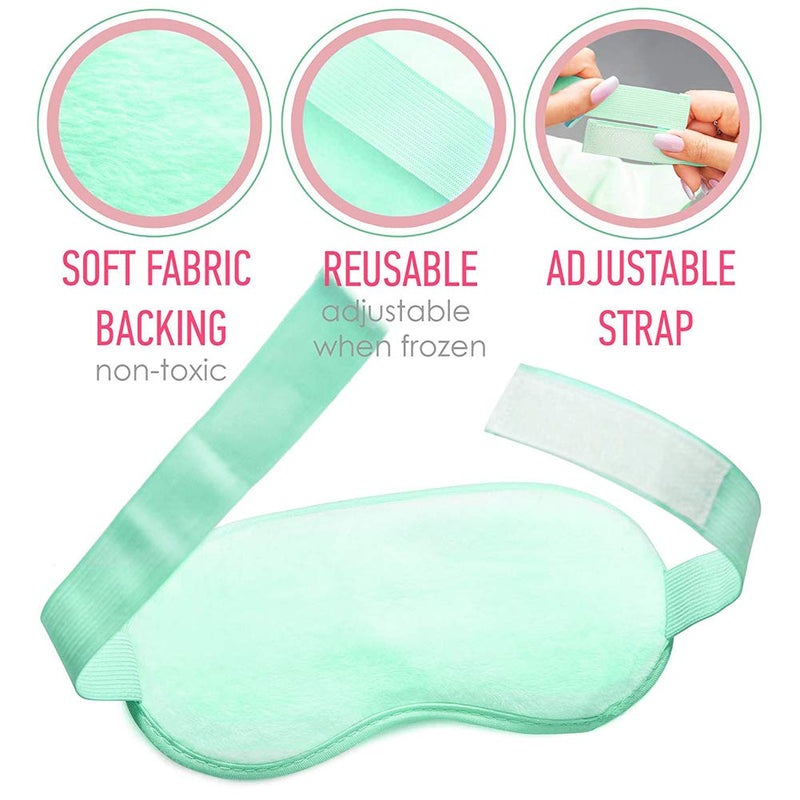 TEEROVA Cooling Eye Mask with Gel Bead - Reusable Gel Eye Mask for Dark Circles, Puffy Eyes, Dry Eyes, Headaches, Migraines, Sinus (Green) - BeesActive Australia