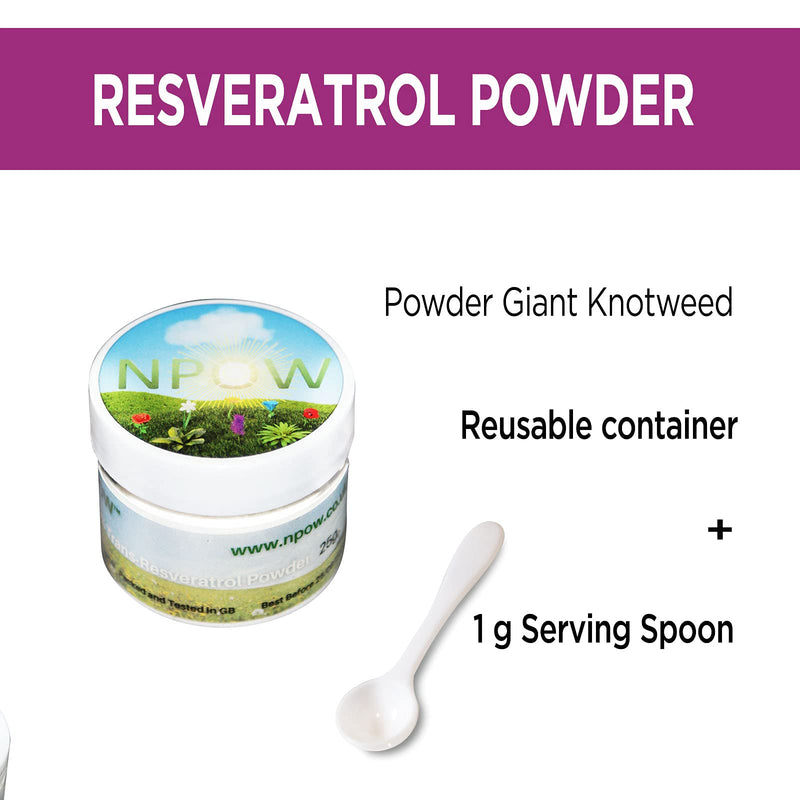 Resveratrol Powder (99.5% Trans-Resveratrol) by NPOW CAS 501-36-0, 25g 3rd Party Tested UK - BeesActive Australia