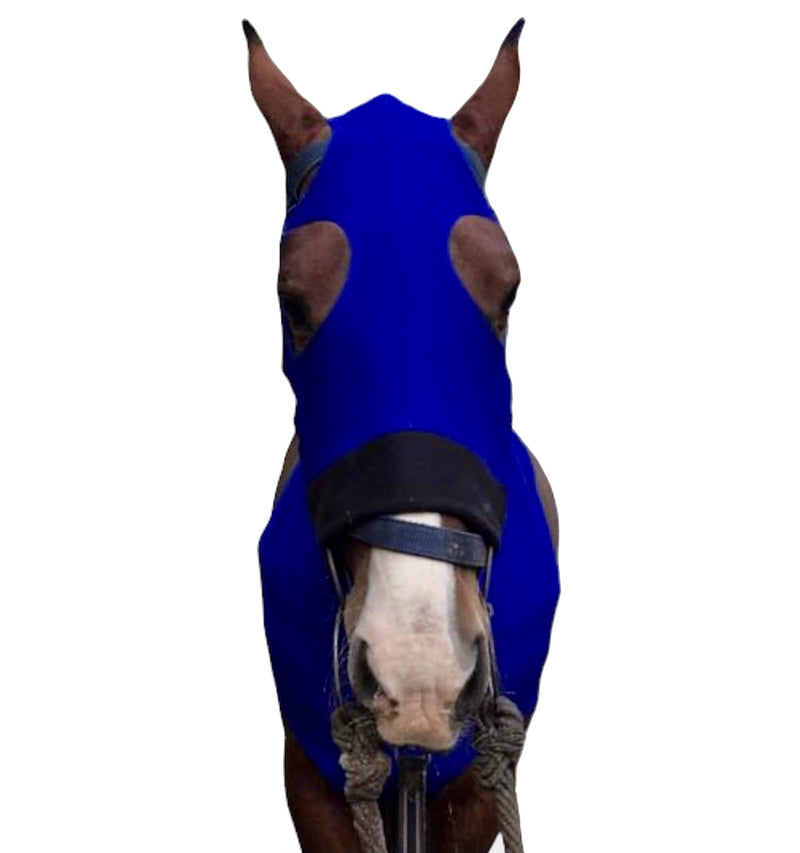Majestic Ally Stretch Lycra Horse Hood with Zipper Medium Royal Blue - BeesActive Australia
