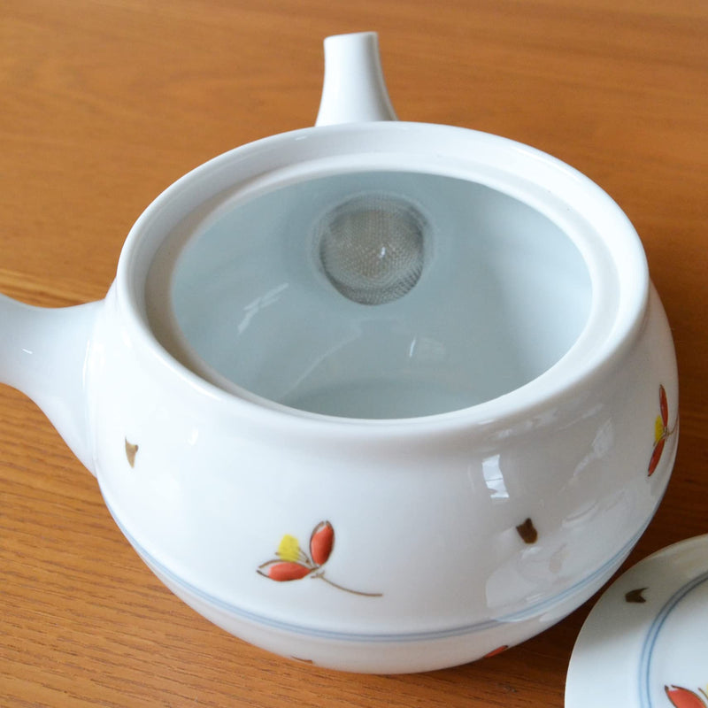 Japanese Teapot Ceramic Kyusu 14.5 fl oz Made in Japan Arita Imari ware Porcelain Tea pot for Green Tea Akane - BeesActive Australia