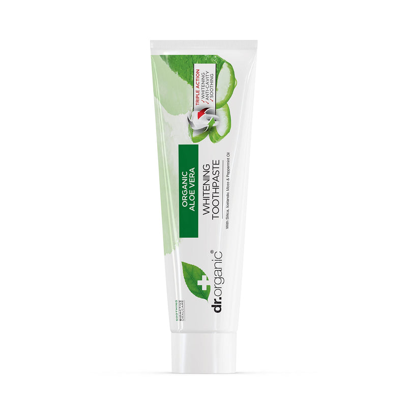 Dr Organic, Organic Aloe Vera Toothpaste, Natural , Vegan , Cruelty Free , Paraben & SLS Free , Whitening, Anti Cavity , Fresh , 100ml - BeesActive Australia