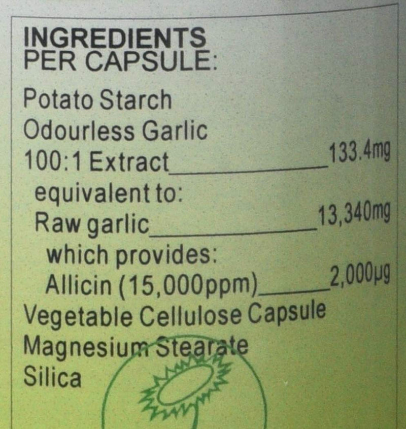Health Plus Premier Garlic 500mg Antioxidant Plant Supplement - 60 Gelatin Free Capsules - BeesActive Australia