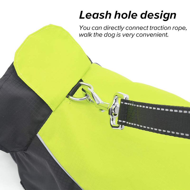 Ezer Waterproof Reflective Dog Raincoat - Soft Fleece Lining Outdoor Dog Raincoats Jacket, Sports Dog Rain Coat Slicker Poncho for Small, Medium, Large Dogs Green-Large - BeesActive Australia