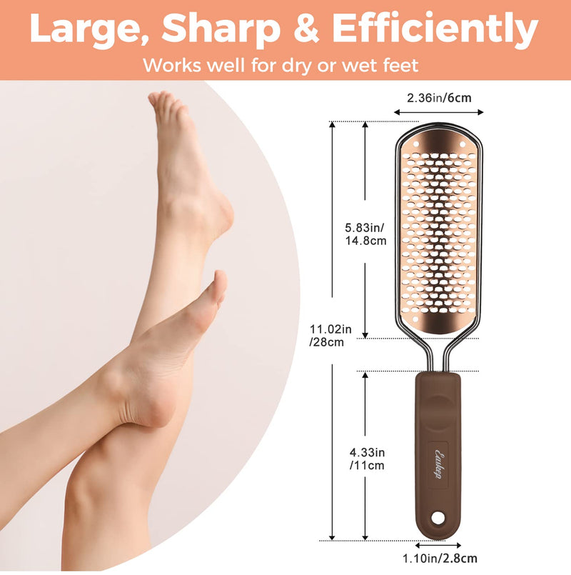 Easkep Foot File Foot Pedicure Tool, Stainless Steel Foot Scrubber Foot File Dead Skin Remover for Hard Skin and Dry Cracked Feet Scraper(Gold) - BeesActive Australia