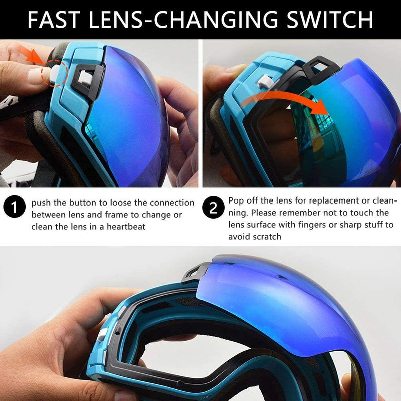 ZIONOR X7 Ski Snowboard Snow Goggles for Men Women Anti-Fog UV Protection Spherical Dual Lens Design - BeesActive Australia