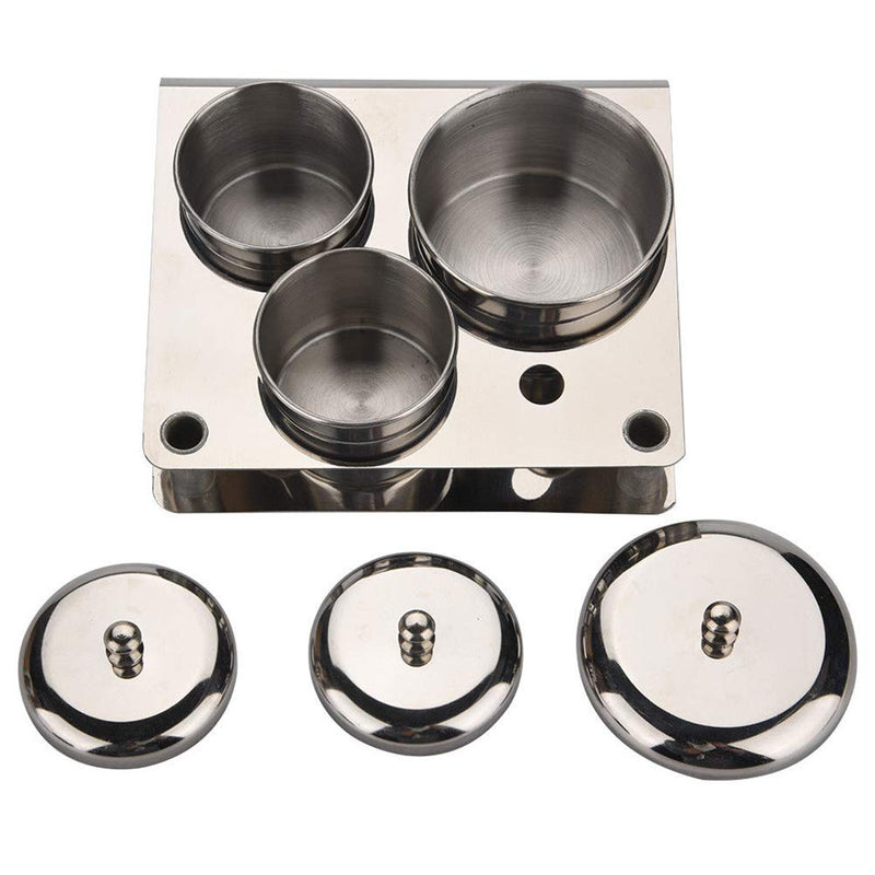 Nail Tips Cups Set 3pcs Rust Resistant sy Clean Equipment Dappen Dish Cosmetic Base Container For Liquid Powder Manicure Tools Cans With Lids Salon Stainless Steel - BeesActive Australia