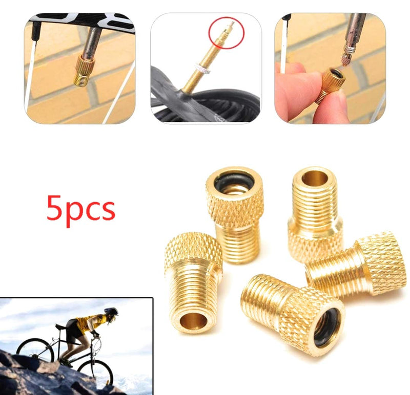 ORT Bike Presta to Schrader Converter Aluminum Alloy Presta Valve AdapterSuitable with Standard Pump and Air Compressor 5 Pieces Bag - BeesActive Australia