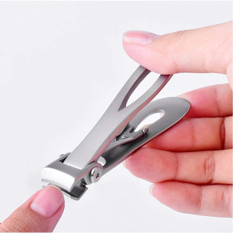 Nail Clippers Set for Thick Nails,Wide Jaw Opening Stainless Steel Fingernail and Toenail Clippers for Thick Nail with Nail File, Slant Edge Cutter for Ingrown Manicure, Men & Women (Silver 1) Silver 1 - BeesActive Australia