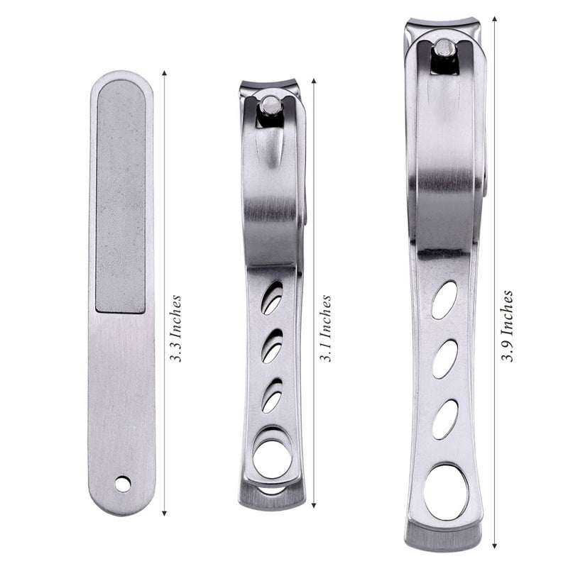 Keiby Citom Nail Clippers with 360-Degree Rotating Head - Stainless Steel Fingernails and Toenails Cutter Lagre and Small Sizes (Silver) Silver - BeesActive Australia