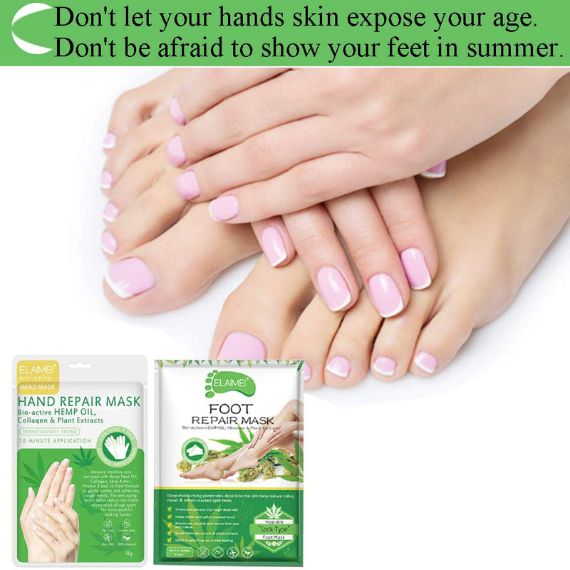 Moisturizing Gloves Hand Mask 5 Pack with Collagen, Shea Butter, Vitamin E - Deep Moisturizing Repair Skin for Dry Rough Hands - Perfect Daily Hand Care Treatment Get Soft Smooth Hands - BeesActive Australia