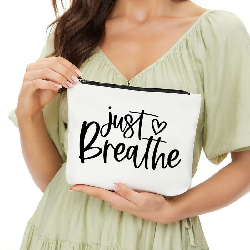 Meditation Yoga Gifts Zen Gifts for Women Yoga Instructor Gifts, Yoga Teacher Gifts, Just Breathe Yoga Bag Makeup Bag - BeesActive Australia