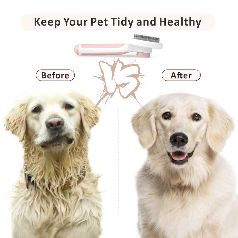 Cat Grooming Brush, Baytion Self Cleaning Cat Brushes for Dogs Cats for Long Haired & Short Hair Gently to Remove Loose Undercoat, Mats Tangled - BeesActive Australia