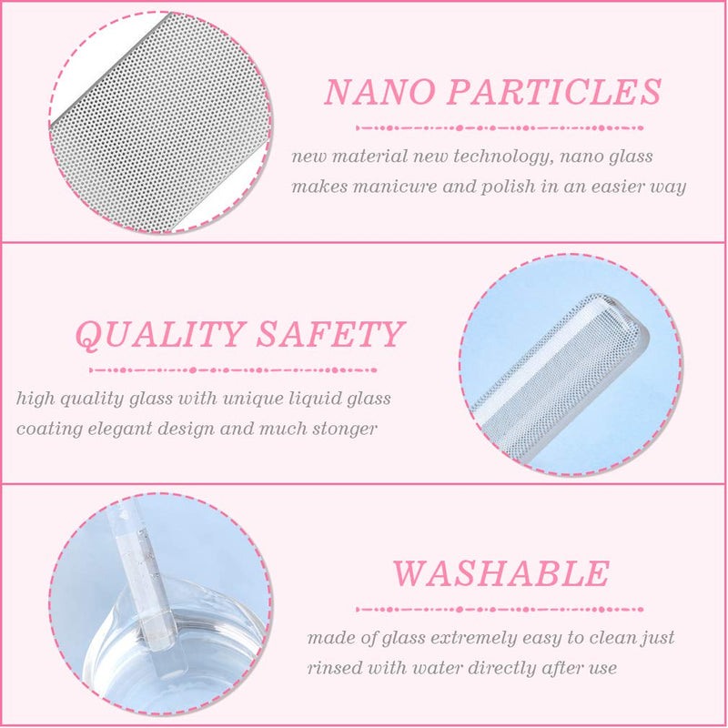 Luoran Nano Glass Nail File Crystal Nail Shiner Mini Buffer Block with Portable Case for Natural Nail Care 3.5 Inch - BeesActive Australia