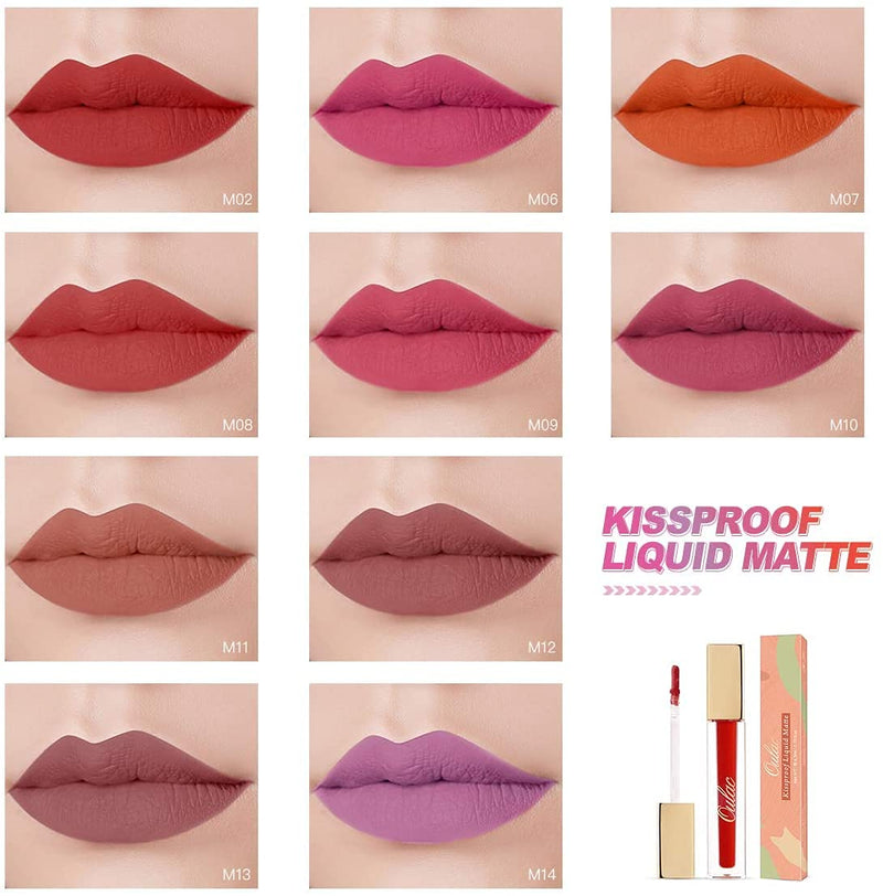 OULAC Kissproof Liquid Matte Lipstick, Lightweight and Fast Drying That Won't Transfer, Layers For Opaque Color, 4.5 mL / 0.15 fluid ounces, 1000 Kisses (M08) 1000 Kisses (M08） - BeesActive Australia