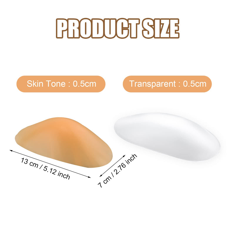 2 Pairs Silicone Shoulder Pads Invisible Non-Slip Shoulder Push-Up Pads Reusable Shoulders Enhancer Sticky Pad for Women Clothings(Transparent&Skin Tone) - BeesActive Australia