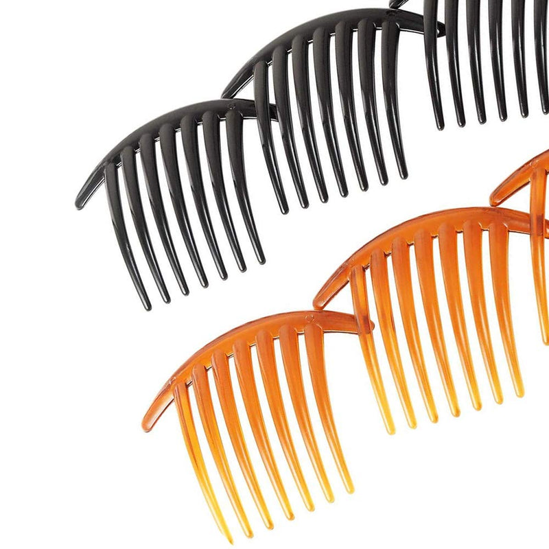 12 Pieces Hair Combs Slides Hair Combs Hair Side Comb Set Hair Clip Combs Hair Slides for Women Girls (Black and Brown) - BeesActive Australia