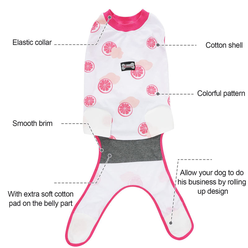 Vanansa Recovery Suit for Dogs Cats After Surgery Prevent Licking Dog Bodysuit Puppy Surgical Clothes Post-Operative Vest S Grapefruit - BeesActive Australia