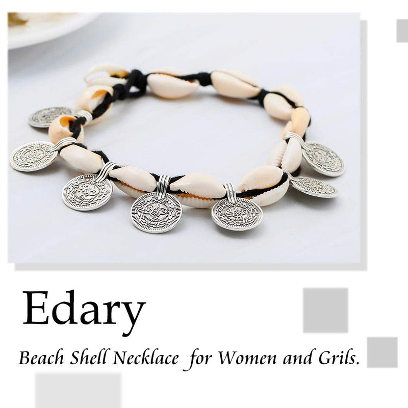 Edary Boho Necklace Chain Shells Chokers Coins Necklace Jewelry Accessories for Women and Girls. - BeesActive Australia