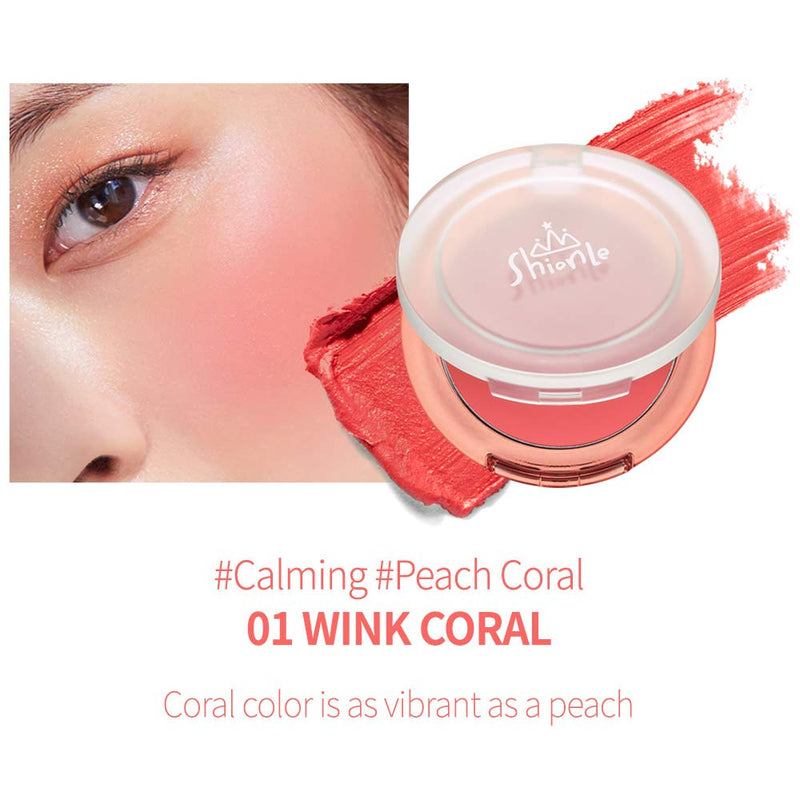 SHIONLE - Melting Cream Cheek: Cream Based Blush | Smooth Natural Gradation | Non-Sticky | Cream Face Blushes (01 Wink Coral) 01 Wink Coral - BeesActive Australia