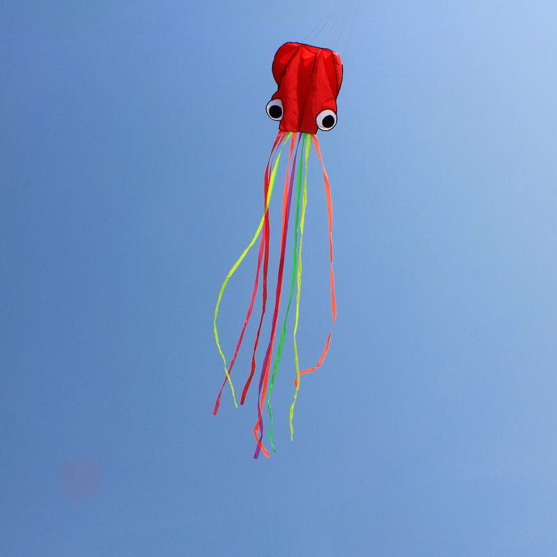 Hengda Kite Software Octopus Flyer Kite with Long Colorful Tail for Kids, 31-Inch Wide x 157-Inch Long, Large, Red - BeesActive Australia