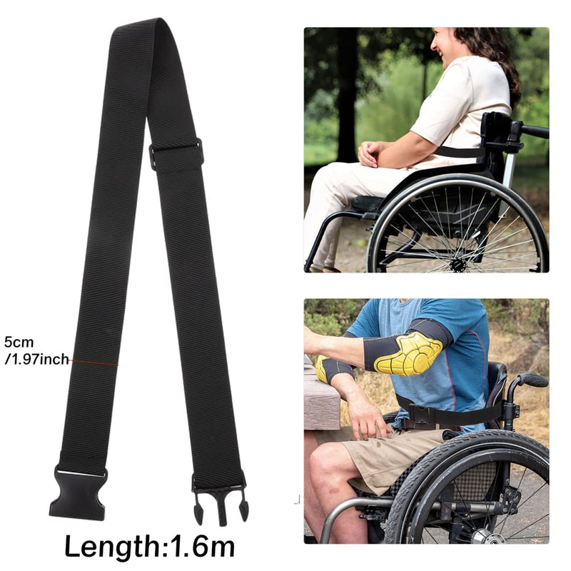 Wheelchair Lap Strap Wheelchair Belt Strap Wheelchair Adjustable Buckle Strap Cushioning Seat Belt for Take Care of Patient(Black) - BeesActive Australia