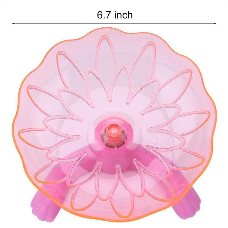 WishLotus Hamster Flying Saucer, Hamster Running Wheel Transparent Plastic Exercise Running Spinner Sports Wheel for Small Pet Like Hamster, Guinea Pig, Gerbils, Chinchillas Pink - BeesActive Australia