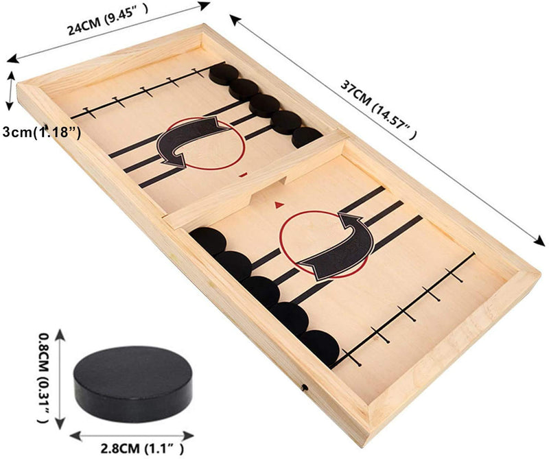 moopok Fast Sling Puck Game,Wooden Hockey Game Sling Puck.Desktop Battle Wooden Sling Hockey Table Game,Adults and Kids Family Games.Slingshot Game Toys.Foosball Winner Board Game (Medium Size) Medium Size - BeesActive Australia