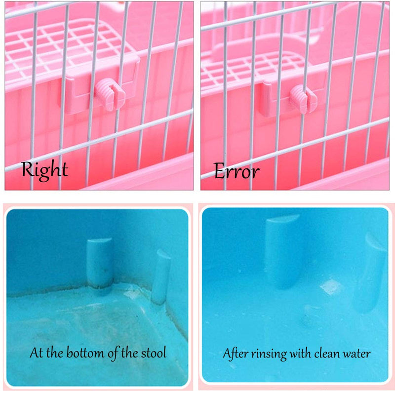Hamiledyi Small Animal Rabbit Litter Toilet,Plastic Square Cage Box Rat Potty Trainer Corner Grate Litter Bedding Box Pet Pan for Guinea Pigs, Chinchilla, Ferret,Galesaur,Bunny - BeesActive Australia
