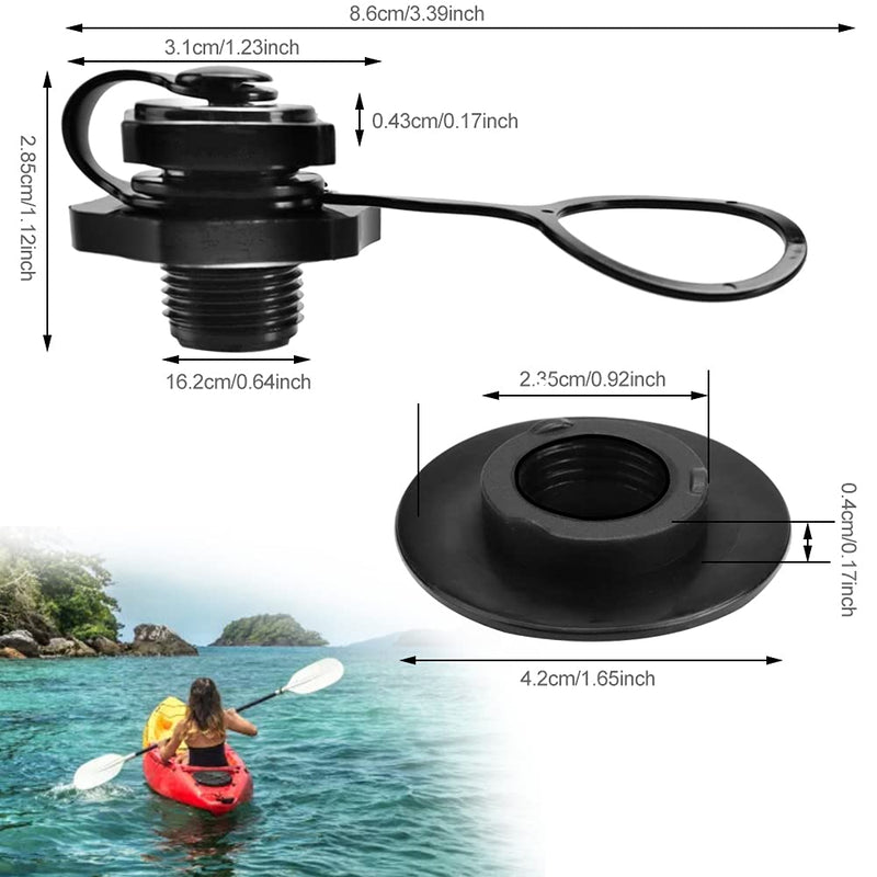 BUZIFU 2Pcs Air Valve 16mm Boston Inflatable Valve Replacement Universal Spiral Boat Air Valve, One-way Inflation Replacement Boston Screw Valve for Inflatable Rubber Dinghy Kayak Boat Airbeds - BeesActive Australia
