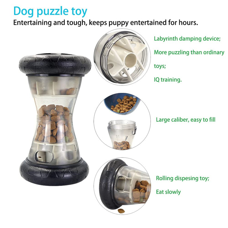 Volacopets 2 Pack Dog Puzzle Toys, Interactive Dog Toys for Small Dogs, Slow Feeder, Puppy Toys for Treat Dispensing, Dog Balls for Teeth Cleaning Chewing Black - BeesActive Australia