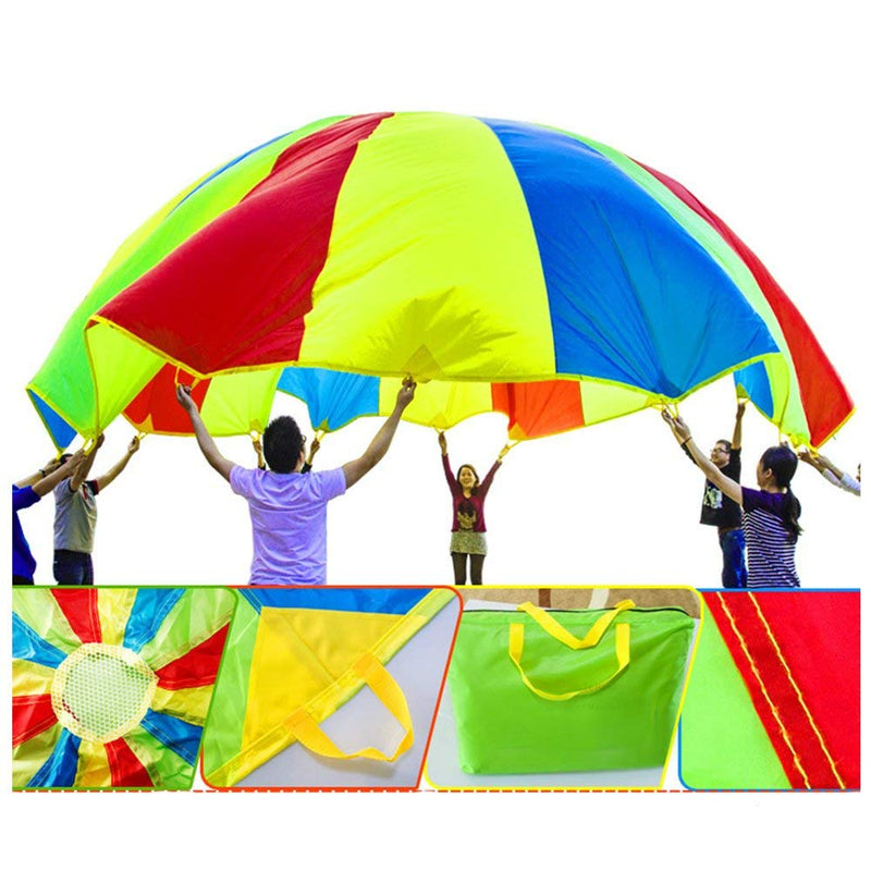 [AUSTRALIA] - Sonyabecca Parachute 8 Foot for Kids with 9 Handles Play Parachute for 4 8 Kids Tent Cooperative Games Birthday Gift 