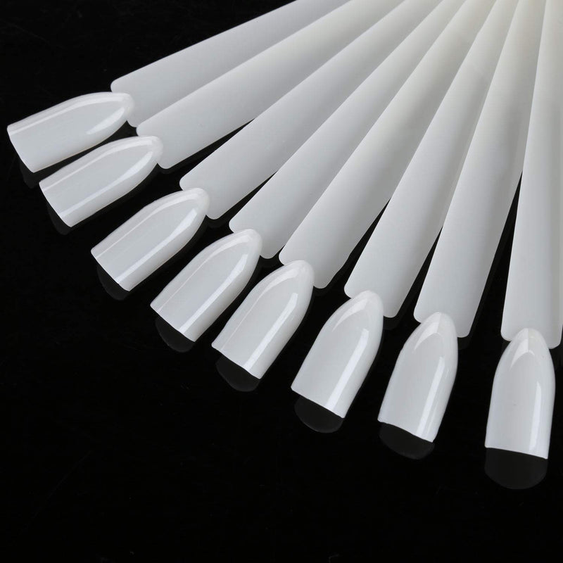 GOGOONLY 200 Off White Tips Fan-shaped Nail Art Display Acrylic False Tips Practice Tool - 200 Tips in Total-BH000473 - BeesActive Australia
