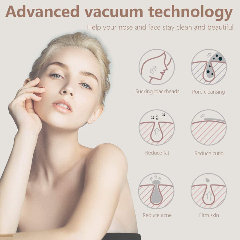 Blackhead Remover Vacuum, Rechargeable Electric Acne Comedone Pimple Blackhead Cleaner Removal Kit with 3 Suction Modes and 5 Replacement Probes - BeesActive Australia