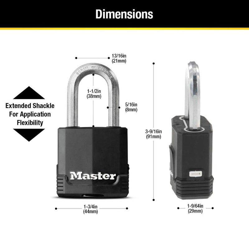 Master Lock M115XTLF Magnum Heavy Duty Outdoor Padlock with Key, 2 Pack Keyed-Alike - BeesActive Australia