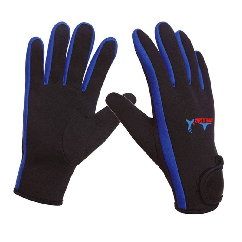 Micosuza Neoprene 1.5mm Five Finger Dive Gloves Blue Medium - BeesActive Australia