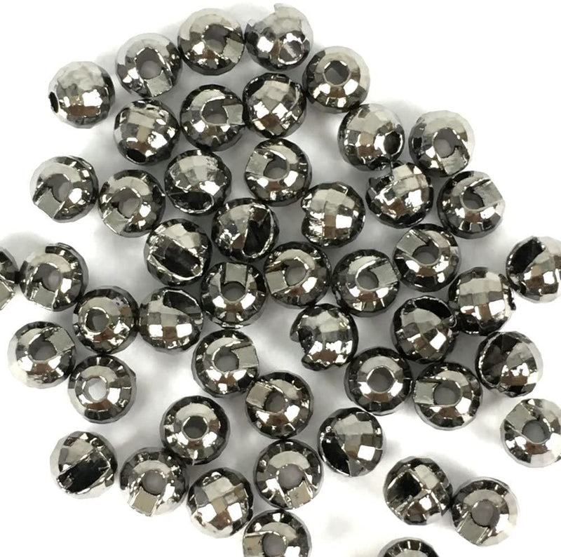 Eupheng Tungsten Beads Diamond Faceted Slotted Fly Tying Materials Black Nickle 3/32''(2.5mm) - BeesActive Australia
