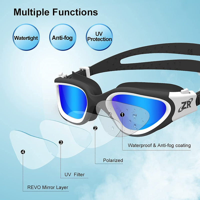 ZIONOR G1 Polarized Swim Goggles with C3 Swim Cap for Short hair - BeesActive Australia