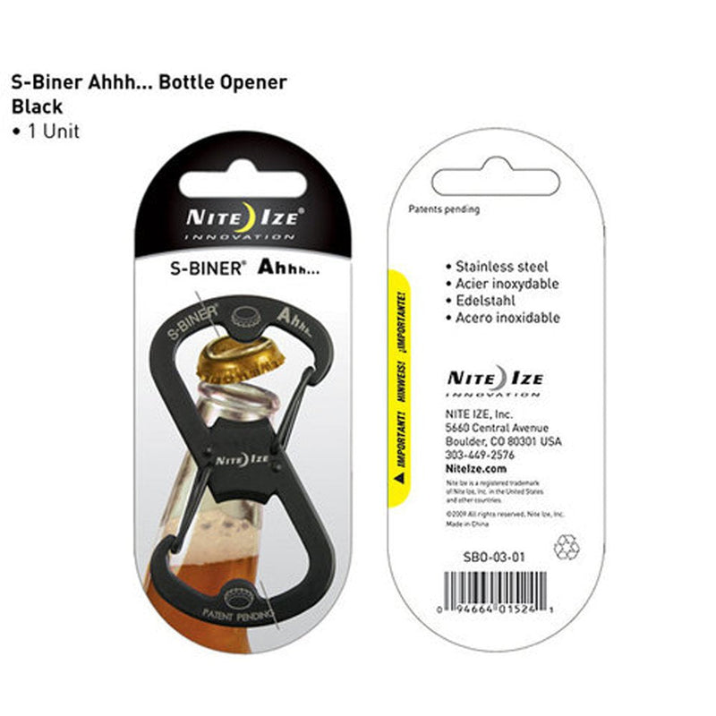 Nite Ize S-Biner Ahhh Bottle Opener - Stainless SBO-03-11 - BeesActive Australia