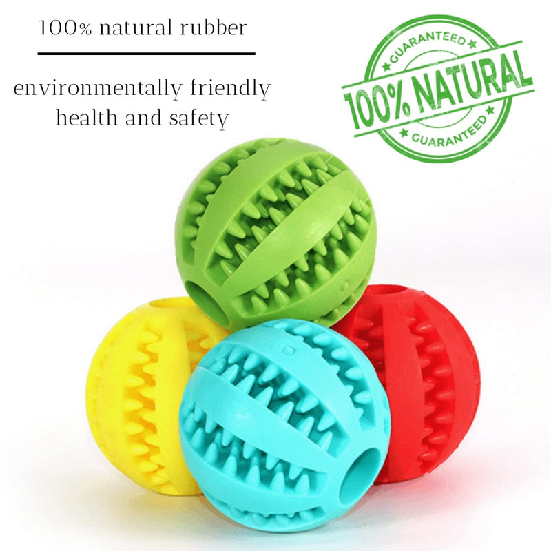 Durable Dog Ball, Chew Toys 2.8 inch. Dog IQ Puzzle Ball, Dog Teeth Cleaning/Chewing/Playing/Training, Pets Dental Treat, Bite Resistant, Non Toxic, Green. - BeesActive Australia