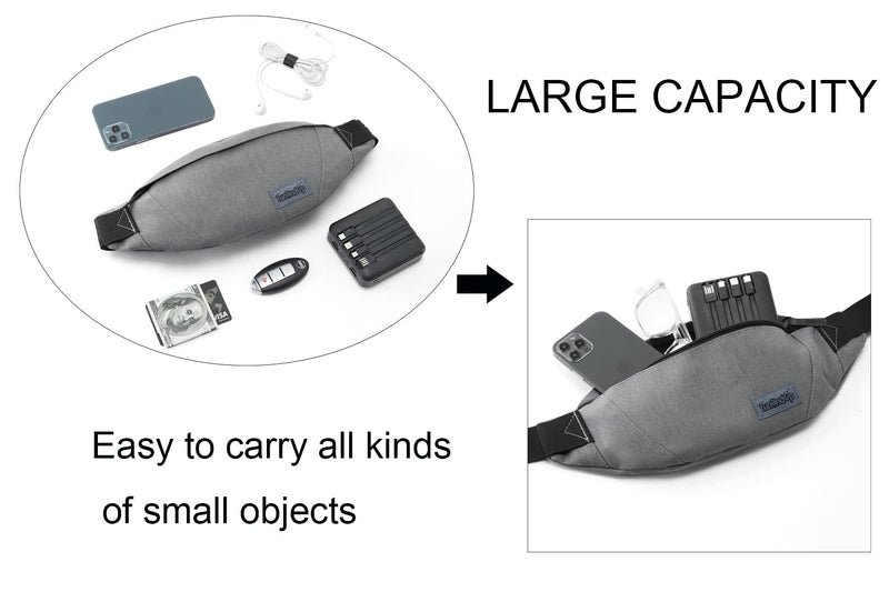 Mens Fanny Packs for Women Fashionable Waterproof Crossbody Plus Size Waist Pack Phone Bag Wallets Purse (Dark Gray) Large-Dark Gray(3 Zipper Pockets) - BeesActive Australia