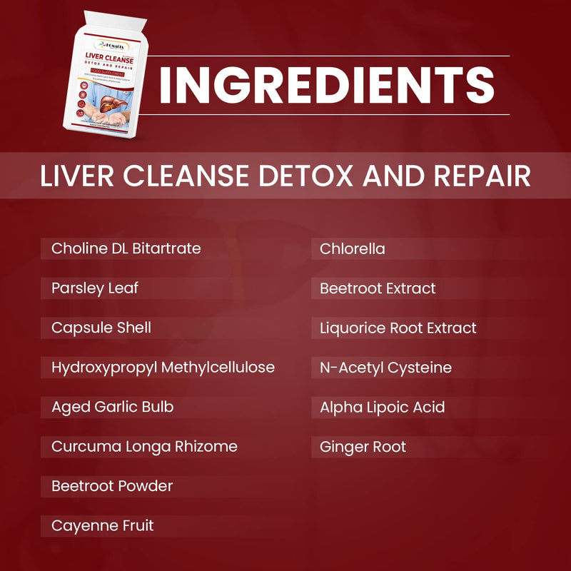 Homacia Liver Cleanse Detox and Repair Natural Supplement | Choline-Infused Natural & Vegan-Friendly | Liver Health for Women & Men | UK Made Detox Supplements - 60 Caps - BeesActive Australia