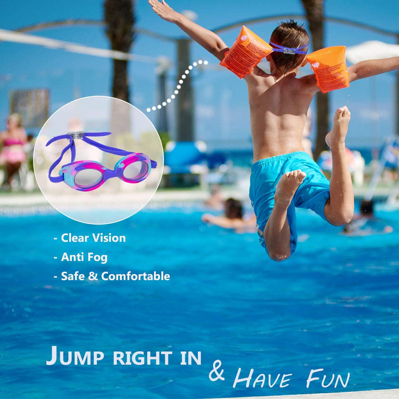 Splaqua Kids Swim Goggles for Boys, Girls- Adjustable Straps- UV Protection Swimming Goggle Purple - BeesActive Australia