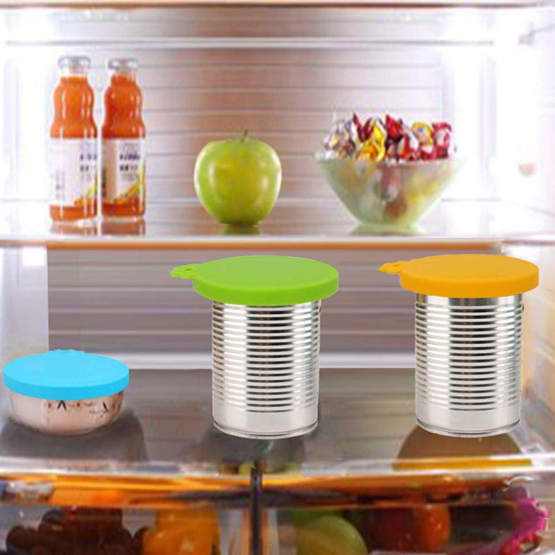 IVIA PET Food Can Lids, Universal BPA Free Silicone Can Lids Covers for Dog and Cat Food, One Can Cap Fit Most Standard Size Canned Dog Cat Food blue,green,orange,pink - BeesActive Australia